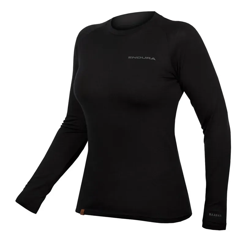 Endura Women's BaaBaa Merino Long Sleeve Baselayer in Black