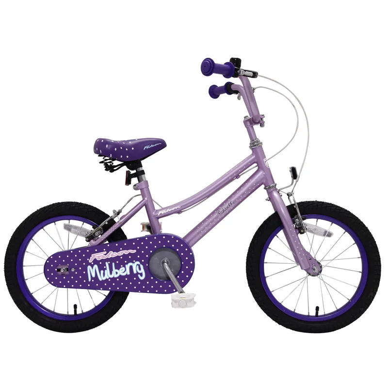 Falcon Mulberry 16in Childrens Bike in Pink/Purple
