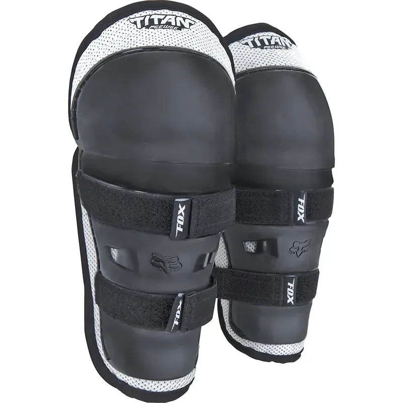 Fox PeeWee Titan Knee/Shin Pads in Black/Silver