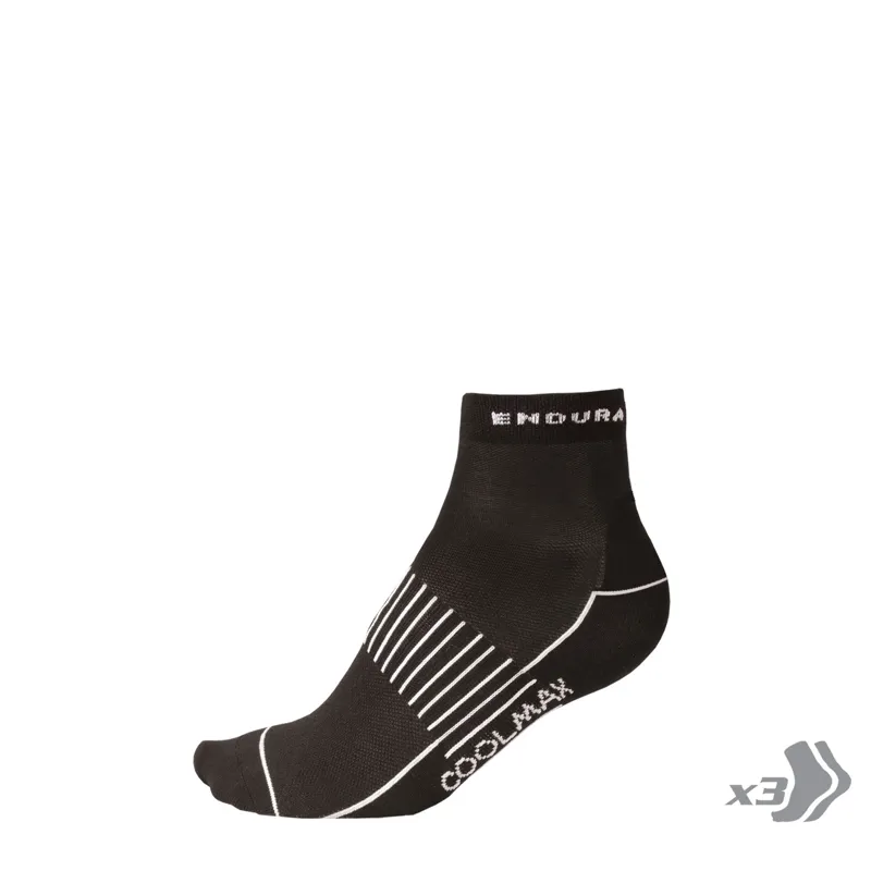 Endura Triple Pack Coolmax Race II Socks in Black