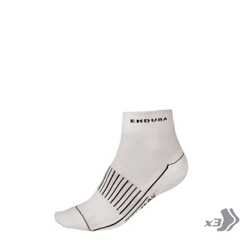 Endura Triple Pack Coolmax Race II Socks in White