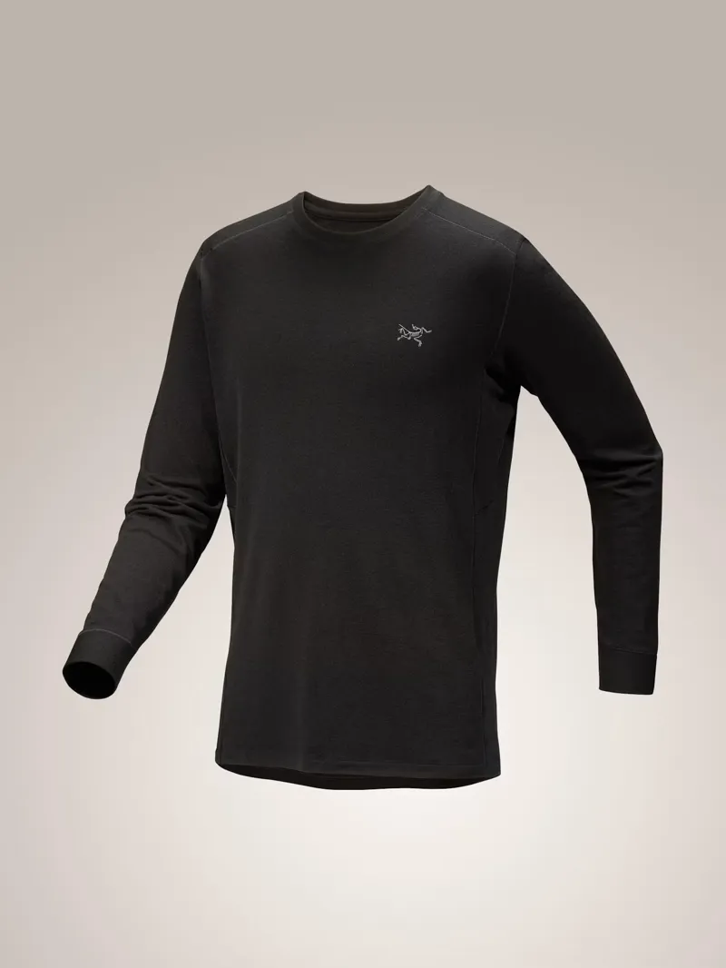Rho LS Men's Merino Wool Crew Neck in Black-5
