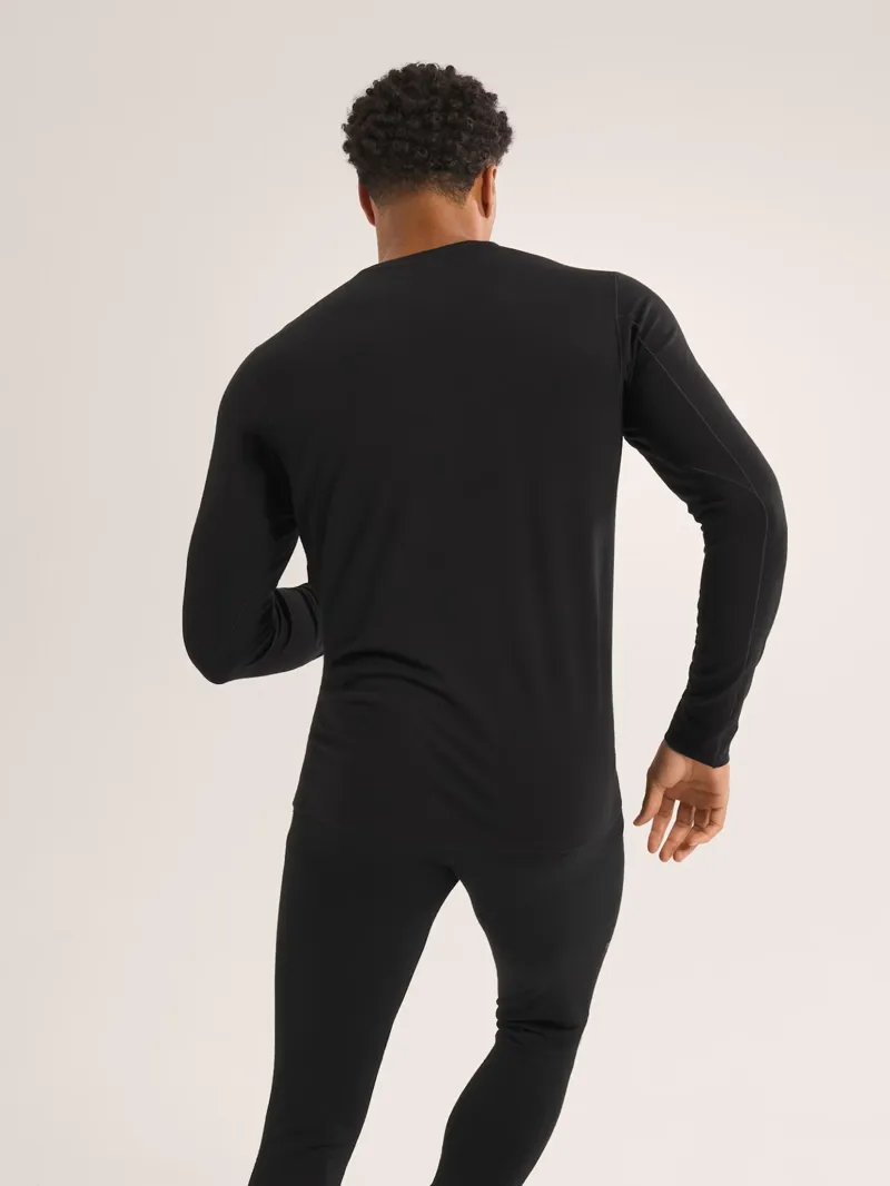 Rho LS Men's Merino Wool Crew Neck in Black-3