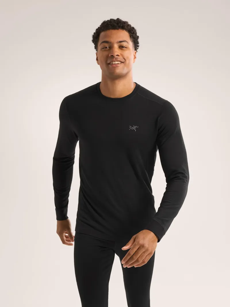 Rho LS Men's Merino Wool Crew Neck in Black