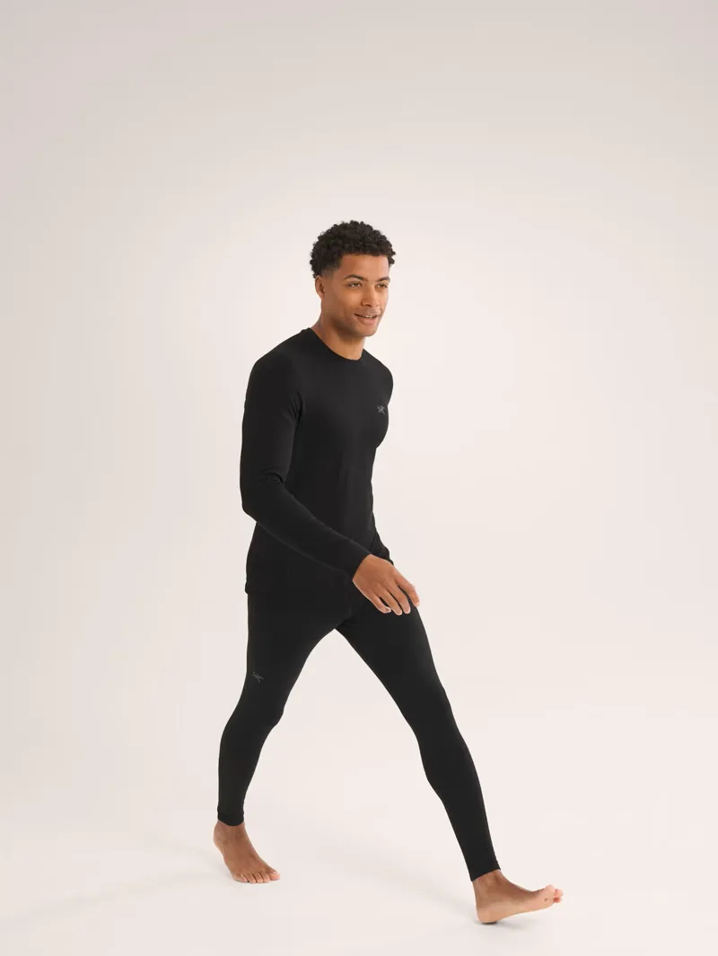 Rho LS Men's Merino Wool Crew Neck in Black-2