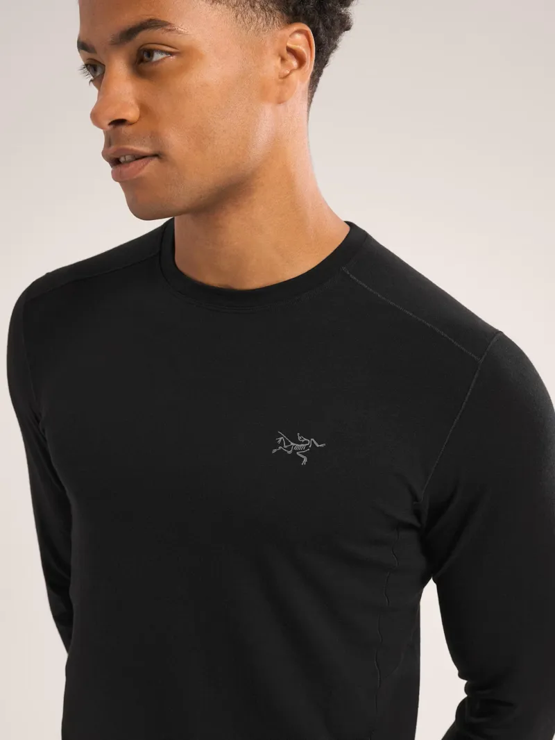 Rho LS Men's Merino Wool Crew Neck in Black-1