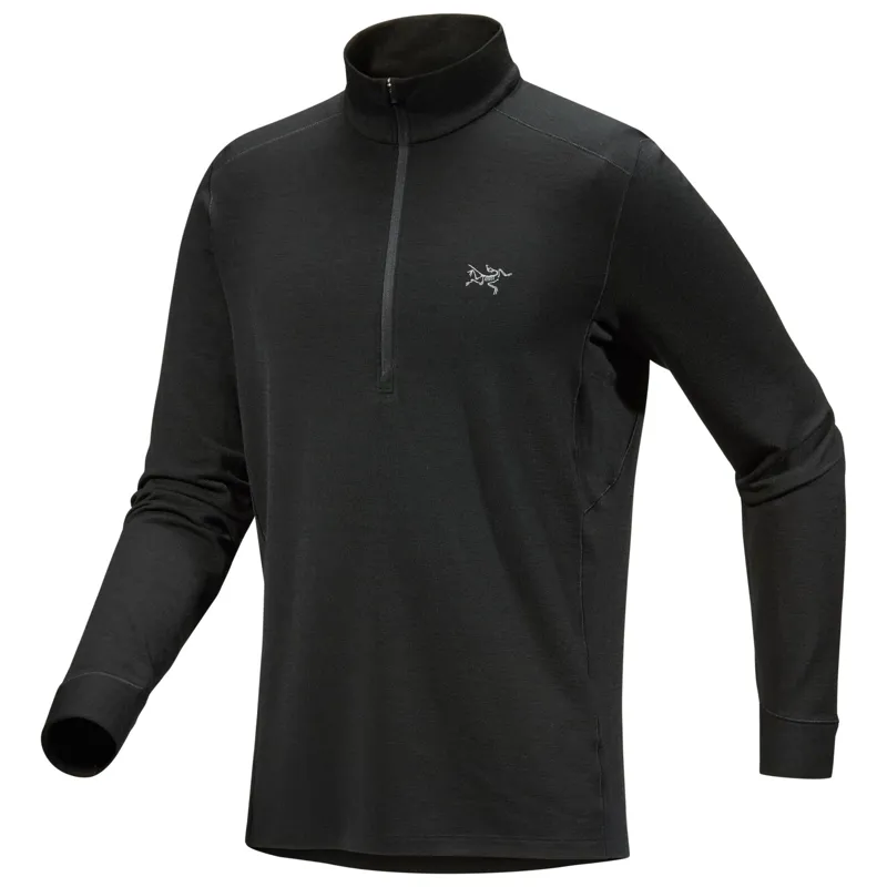 2024 Arcteryx Rho Men's Merino Wool Zip Neck in Black