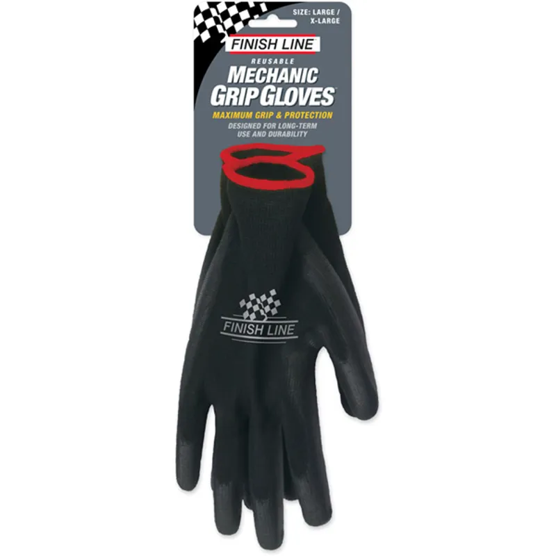 Finish Line Mechanic Grip L/XL Gloves in Black