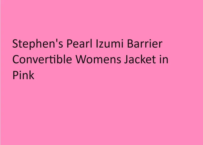 Pearl Izumi Barrier Convertible Womens Jacket in Pink-5